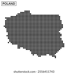 This design features a dotted map of Poland, highlighting its borders and geographical layout in a minimalist style.