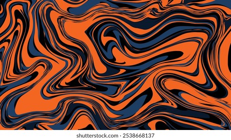 This design features dynamic swirls of orange and black, creating a mesmerizing and energetic visual effect.