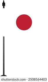 Este diseño presenta la bandera japonesa en un asta de la bandera, simbolizando el orgullo nacional. Ideal para materiales educativos, guías de viaje o proyectos culturales, con un gráfico limpio y detallado.