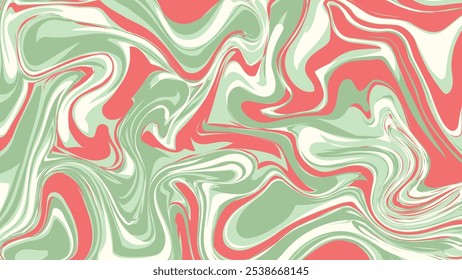 This design features a mesmerizing blend of coral and mint swirls, creating a dynamic and eye-catching abstract pattern.