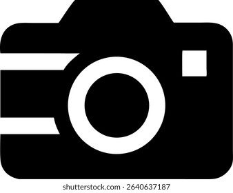 This design features a minimalist photo camera icon, ideal for representing photography or media in various digital and print applications.