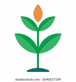This design features a plant icon, likely a seedling or sprout, rendered in a clean, minimalist style, suitable for various applications.
