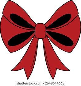 This design features a single, detailed red bow, likely suitable for various applications such as gift wrapping, cards, or web design.  It utilizes a CMYK color model and includes the Helvetica and Co