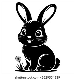 This design features a single, elegant bunny silhouette, perfect for various applications. The silhouette style is clean and minimalist, making it versatile for different projects.