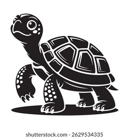 This design features a single tortoise silhouette, rendered in a clean, minimalist style. The silhouette is highly detailed and suitable for various applications, from logos to illustrations.