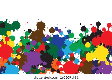 This design features a splatter pattern of various colors.