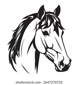 This design features a striking silhouette of a black horse, suitable for various creative projects and applications.