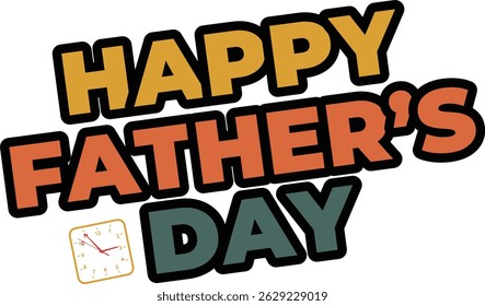This design features typography celebrating Father's Day, suitable for printing on t-shirts. 