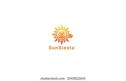 This design features a unique logo design with a simple sun icon, emphasizing warmth, energy, and positivity. The clean, minimalist design highlights the sun as a central symbol.