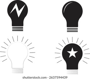 This design file likely contains a set of light bulb icons in various styles and colors, suitable for different design purposes.