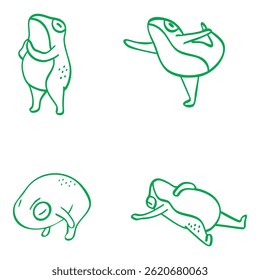 In this design, the frog is depicted in active movement and energetic expression, showing a high spirit of life.	
