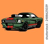 This design is ideal for automotive enthusiasts, vintage car collectors. Elevate your style, digital projects with the power and presence of our muscle car vector art.