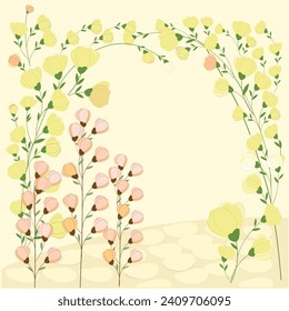 This design inspired by apricot garden where flowers blooming in spring time.