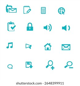 This design likely contains a single web icon, possibly part of a larger set. It uses a CMYK color model with grayscale elements and features basic shapes and text, potentially utilizing Helvetica.