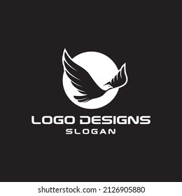 This design is a logo in the shape of an eagle.
Which symbolizes a freedom, wide reach, etc.
