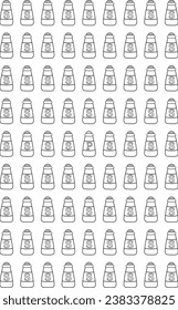 This is a design piece created using 80 salt shakers and 1 pepper shaker
