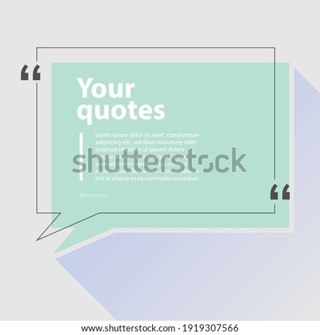 This design is a quotes template with a dialog balloon element.