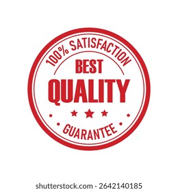This design showcases a bold guarantee badge emphasizing best quality and customer satisfaction.