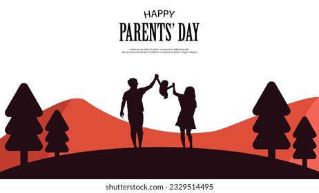 This design showcases a celebratory background in honor of Parents' Day. The design aims to convey a sense of happiness, appreciation, and love for parents through its visually appealing composition.