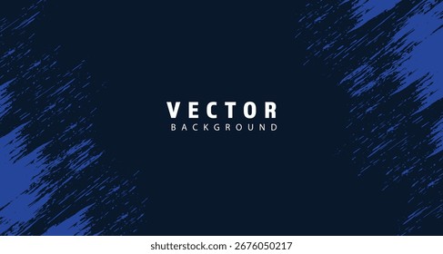 This design showcases a dynamic vector background featuring bold blue brush strokes on a dark surface suitable for various digital art projects or graphic design works.