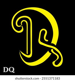 This design showcases the letters "DQ" creatively crafted in a modern and sleek style, representing a dynamic symbol in the context of the stock market.