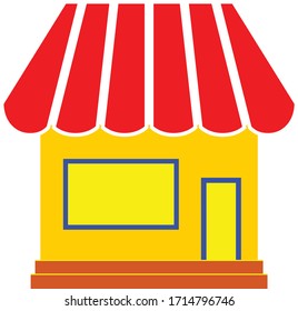 This design shows the image of a shopping stall