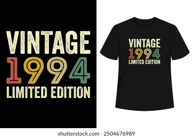 This design shows the year of birth 1994 in a retro style and the addition "Limited Edition". It is the perfect birthday gift for anyone born in 1994 who turns 30 years old. A great gift 