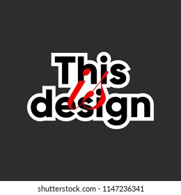 This is design. Sticker. Vector illustration