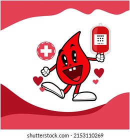 this is a design with the theme of blood donation to wish the world blood donation activity