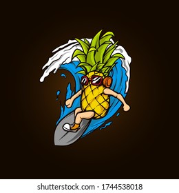 This design is themed surfing and pineapple character