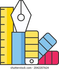 dies ist eine Symbolillustration für Design-Tools