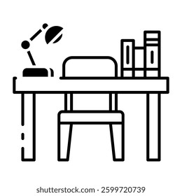 This Desk icon is suitable for School, College, Education, etc