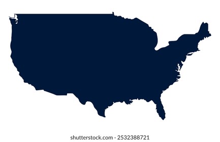 This detailed, high-resolution USA map features clear state borders, ideal for educational materials, business presentations, and design projects. Editable and versatile for  creative use.