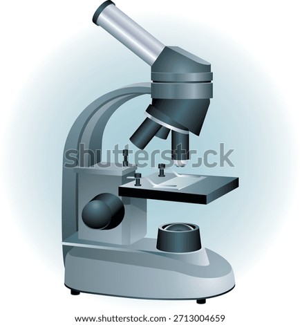 This detailed illustration features an optical microscope, also known as a light microscope, which utilizes visible light and a series of precision lenses to magnify tiny objects for detailed observation. Ideal for scientific, educational, and research applications, the microscope is commonly used in biology, medicine, laboratories, and materials science to study cells, tissues, microorganisms, and microscopic structures. The artwork highlights key components, including the eyepiece, objective lenses, stage, and focus knobs, providing a clear and informative visual representation suitable for instructional guides, textbooks, laboratory manuals, and scientific publications. Designed in a clean and accurate style, the illustration works well for digital and print media, including presentations, websites, infographics, and educational materials aimed at students, researchers, or enthusiasts in life sciences, medical research, and experimental studies. The depiction emphasizes precision, technical functionality, and usability, making it an excellent resource for illustrating microscopy techniques, laboratory procedures, or scientific research processes. Perfect for editorial content, science blogs, academic projects, and promotional materials for educational institutions or laboratory equipment suppliers, this illustration communicates professionalism, accuracy, and clarity. Its versatility allows integration into posters, brochures, e-learning resources, social media graphics, and instructional videos focused on science, methods, and laboratory experiments. By highlighting the functionality and design of the microscope, the image provides a visually engaging reference that helps explain complex concepts and experimental processes. Overall, this illustration effectively conveys the importance of optical microscopy in investigation, and education, offering a precise and visually compelling asset for designers, educators, publishers, and content creators working on science, medi