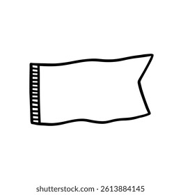 This detailed illustration portrays a blank flag outline, perfect for various customization and creative projects