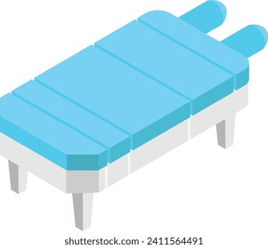 This detailed isometric vector illustration showcases a modern drop table, ready to enhance your chiropractic website, brochure, or presentation.