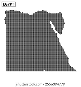This detailed map of Egypt showcases various geographical features and regions using a dot pattern for visual distinction.
