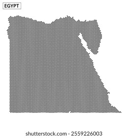 This detailed map of Egypt showcases various geographical features and regions using a dot pattern for visual distinction.