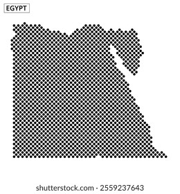 This detailed map of Egypt showcases various geographical features and regions using a dot pattern for visual distinction.