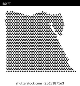 This detailed map of Egypt showcases various geographical features and regions using a dot pattern for visual distinction.
