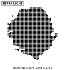 This detailed map of Sierra Leone showcases its shape and geographical features in a unique dotted design.