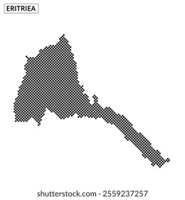 This detailed outline of Eritrea displays its geographic borders and unique shape highlighting its distinct features and location.