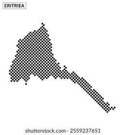 This detailed outline of Eritrea displays its geographic borders and unique shape highlighting its distinct features and location.