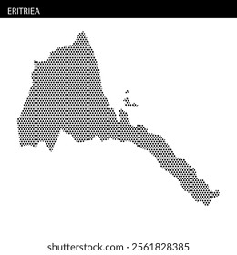 This detailed outline of Eritrea displays its geographic borders and unique shape highlighting its distinct features and location.