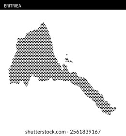 This detailed outline of Eritrea displays its geographic borders and unique shape highlighting its distinct features and location.