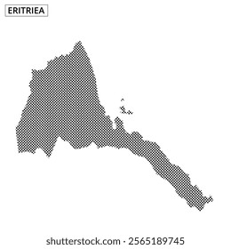 This detailed outline of Eritrea displays its geographic borders and unique shape highlighting its distinct features and location.