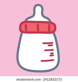 Este detallado conjunto de vectores Illustrator que representan botellas de bebé con pezones es una perfecta incorporación a proyectos de diseño de cuidado infantil, con imágenes suaves y encantadoras.