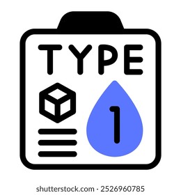 Este ícone tipo 1 Diabetes é adequado para Diabetes, Doença, etc.
