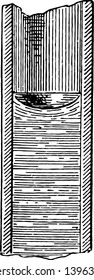 Este diagrama representa el dibujo de línea vintage de Concave de Meniscus o ilustración de grabado.