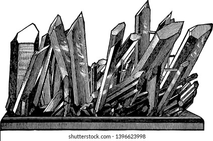 This diagram represents Crystal Aggregate, vintage line drawing or engraving illustration.